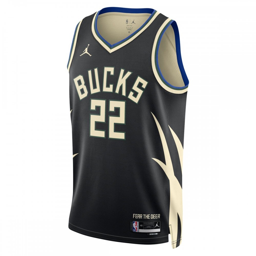 Khris Middleton Milwaukee Bucks Jordan Brand 2022/23 Statement Edition Swingman Jersey - Black-Pro Kit Vault | Brand New 26/27 Sports Jerseys